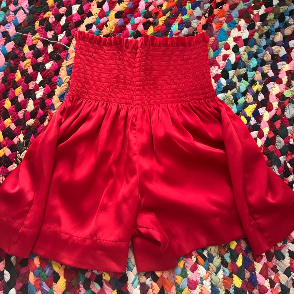 Red flowy shorts